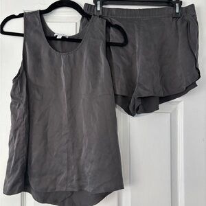 Lunya Charcoal Sleepwear Set - 100% washable silk